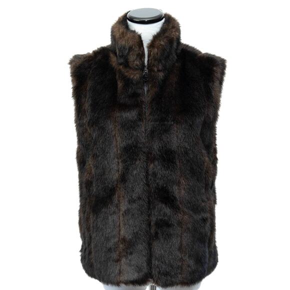 Giacca Reversible Faux Mink Fur Vest Size Small - Picture 1 of 12